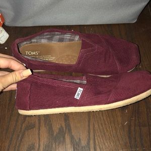 Maroon corduroy TOMs